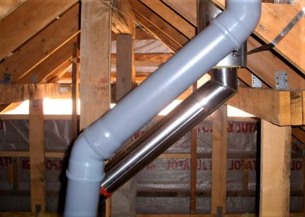 Para ventilação no porão, geralmente é usado um cano de esgoto. Tubo de esgoto