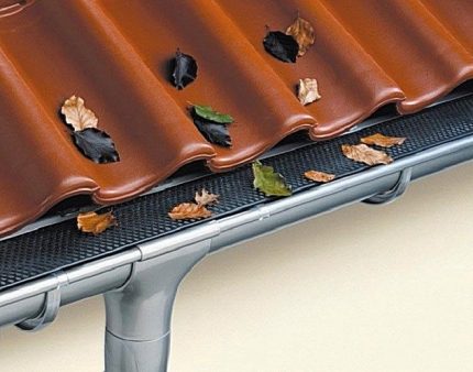 The mesh effectively retains leaves Drain safety net