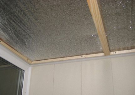Penofol for insulation of the ceiling inside the room Penofol insulation