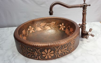 Ang orihinal na dekorasyon ng mangkok ng metal ng lababo Maliit na metal sink