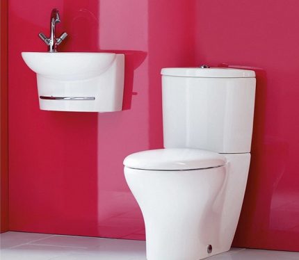 Mini sink na may hawak na tuwalya Mga sukat ng isang mini toilet sink