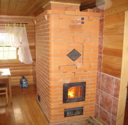 Furnace in the interior of the room Brick oven in the interior