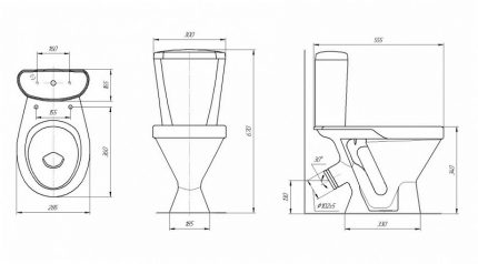 Dimensions des toilettes pour enfants Schéma des toilettes pour enfants
