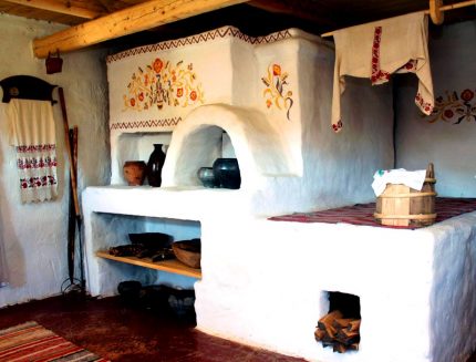 Russian stove in the hut Russian stove in the hut
