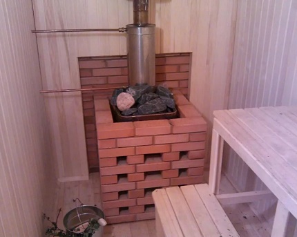 Facing a gas furnace with a brick
