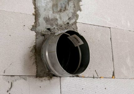 Sleeve for gas pipe in the wall Sleeve for gas pipe in the wall