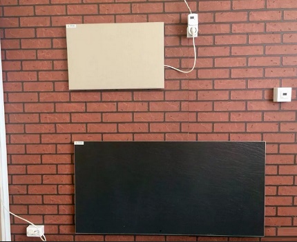 Infravörös panel és termosztát a kimenethez