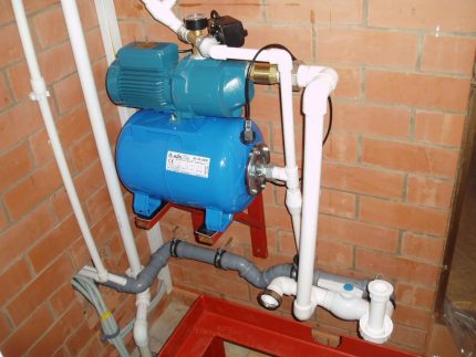 The location of the pumping station within the house Installation of a pumping station in the house