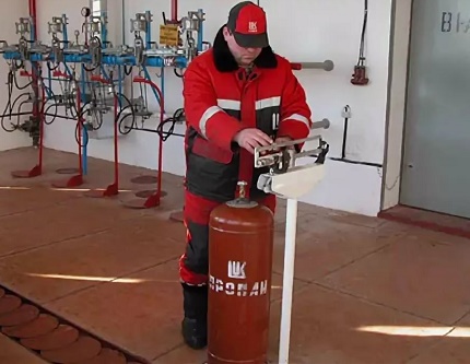 Ang pagtimbang ng silindro ng gas pagkatapos ng refueling Ang pagtimbang ng silindro ng gas pagkatapos ng refueling