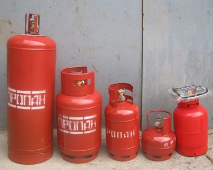 Variétés de bouteilles de gaz Variétés de bouteilles de gaz