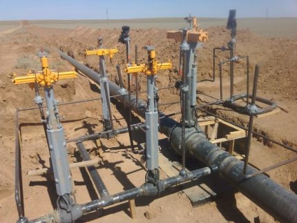 Ang aparato ng pangunahing gas pipeline na may shut-off at control valves Gasification ng mga organisasyon