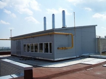 Устройството на котелно помещение за газови котли на покрива на многоетажна сграда Появата на котелни помещения на покрива