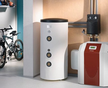 Floor gas boiler and boiler