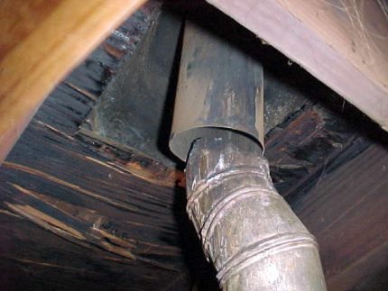Chimney channel from the sauna gas stove Chimney for a sauna gas stove