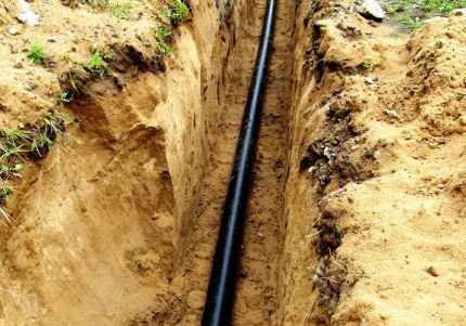 Gas pipe trench Gas pipe trench
