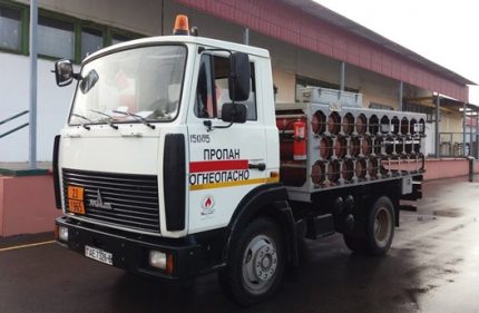 Transporte de gás liquefeito em cilindros Entrega de GLP