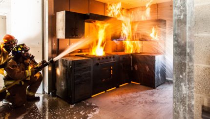 Gas stove explosion in the kitchen Gas explosion