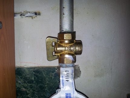 Gas balbula ng shutoff