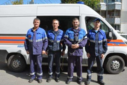 Gas service workers