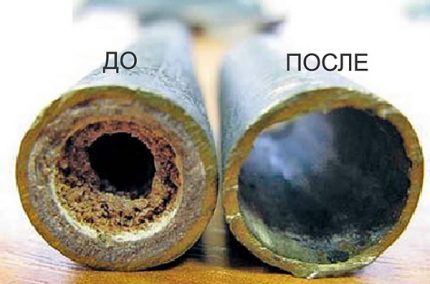 Tubes d'échangeur de chaleur avant et après nettoyage Tubes d'échangeur de chaleur avant et après nettoyage