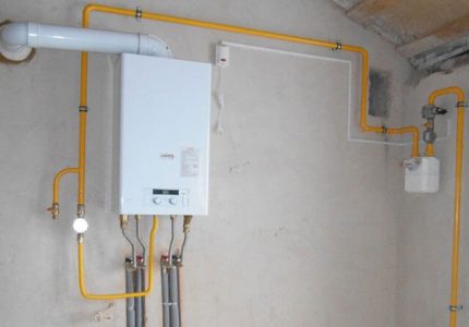 Παράδειγμα σύνδεσης λέβητα αερίου σε επικοινωνίες