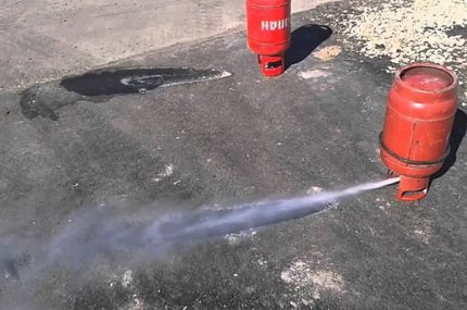 Évacuation des résidus gazeux de la bouteille Décharge de gaz
