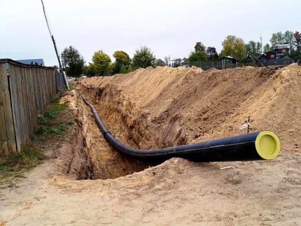 Položení PE trubek do příkopu Položení PE trubek do příkopu