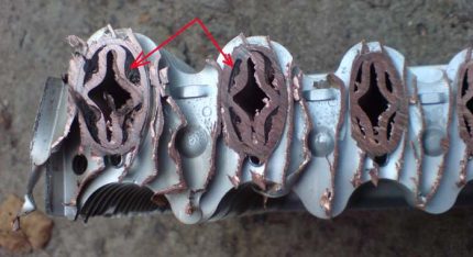 Clogged heat exchanger channel