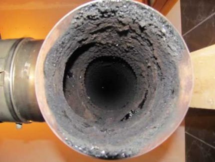 Clogged column chimney Clogged column chimney