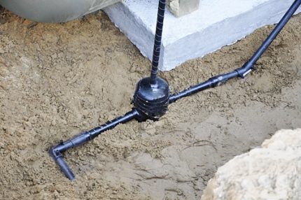 Installation of a condensate collector in the area Condensate collector installation