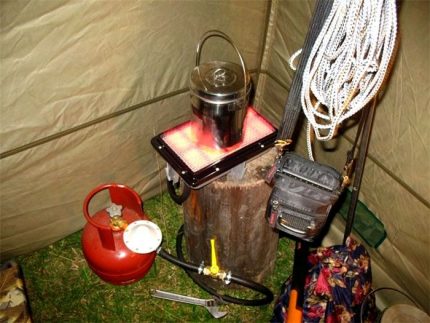 Chauffage au gaz dans une tente Chauffage au gaz dans une tente