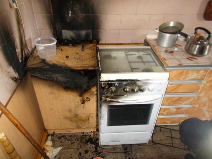 Kompor gas yang dibakar Operasi keselamatan dapur gas isi rumah