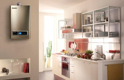 Ang modernong istilo ng kusina ng interior na may haligi Ang modernong istilo ng kusina ng interior na may haligi