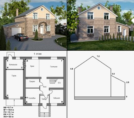 Layout of the house for calculating heat loss