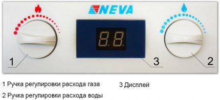 Neva gas column control panel Knobs