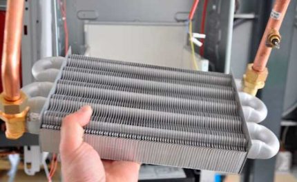 Ang boiler ng gas ay may finned heat exchanger Nakontaminadong heat exchanger