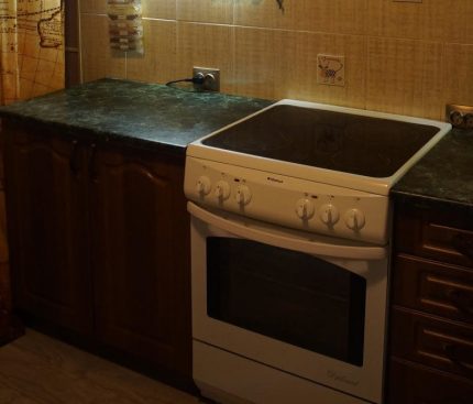 Electric stove in the interior of the kitchen Electric stove in the interior of the kitchen