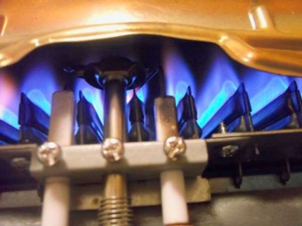 Gas boiler burner Lack of ignition