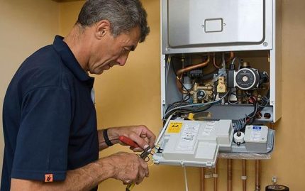 Setting the gas valve of a domestic boiler Boiler setting