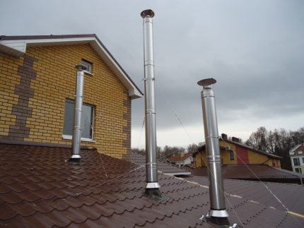 Tubes métalliques sectionnels ronds pour chaudières à gaz Cheminée en inox