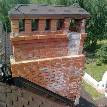 The gradual destruction of the chimney The gradual destruction of the chimney