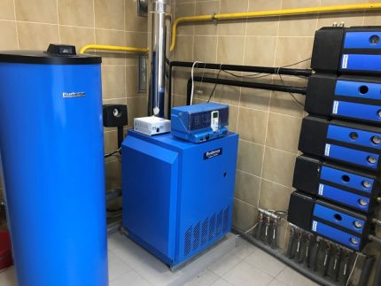 Buderus gas boiler in the boiler room Buderus gas boiler in the boiler room