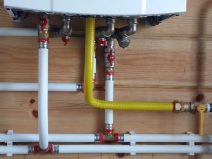 Position of shutoff valves for boiler operation Position of shutoff valves for boiler operation