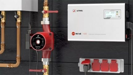 Voltage stabilizer at the input of the mains to the gas boiler Voltage stabilizer at the input of the mains to the gas boiler