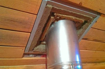 Pipe outlet to the roof Pipe outlet to the roof