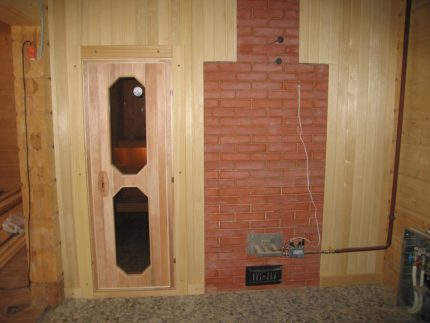 Sauna kalan na naka-install ang gas burner Ang aparato para sa pagpainit ng gas ng hurno ng bathhouse