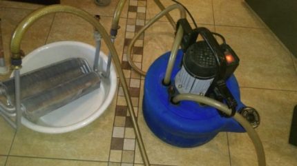 Heat exchanger flushing equipment Flushing the bithermic heat exchanger