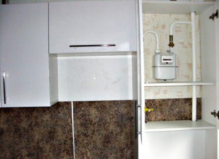 Gas meter in the cabinet Gas meter in the cabinet
