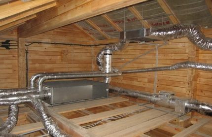 Isolation des conduits dans un grenier froid Réchauffement dans le grenier