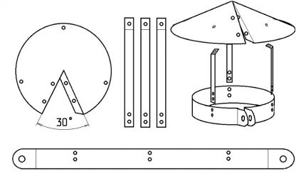Sketches of blanks for making a fungus for ventilation Sketches of blanks for making a fungus for ventilation